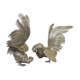 Pair of silver brass roosters