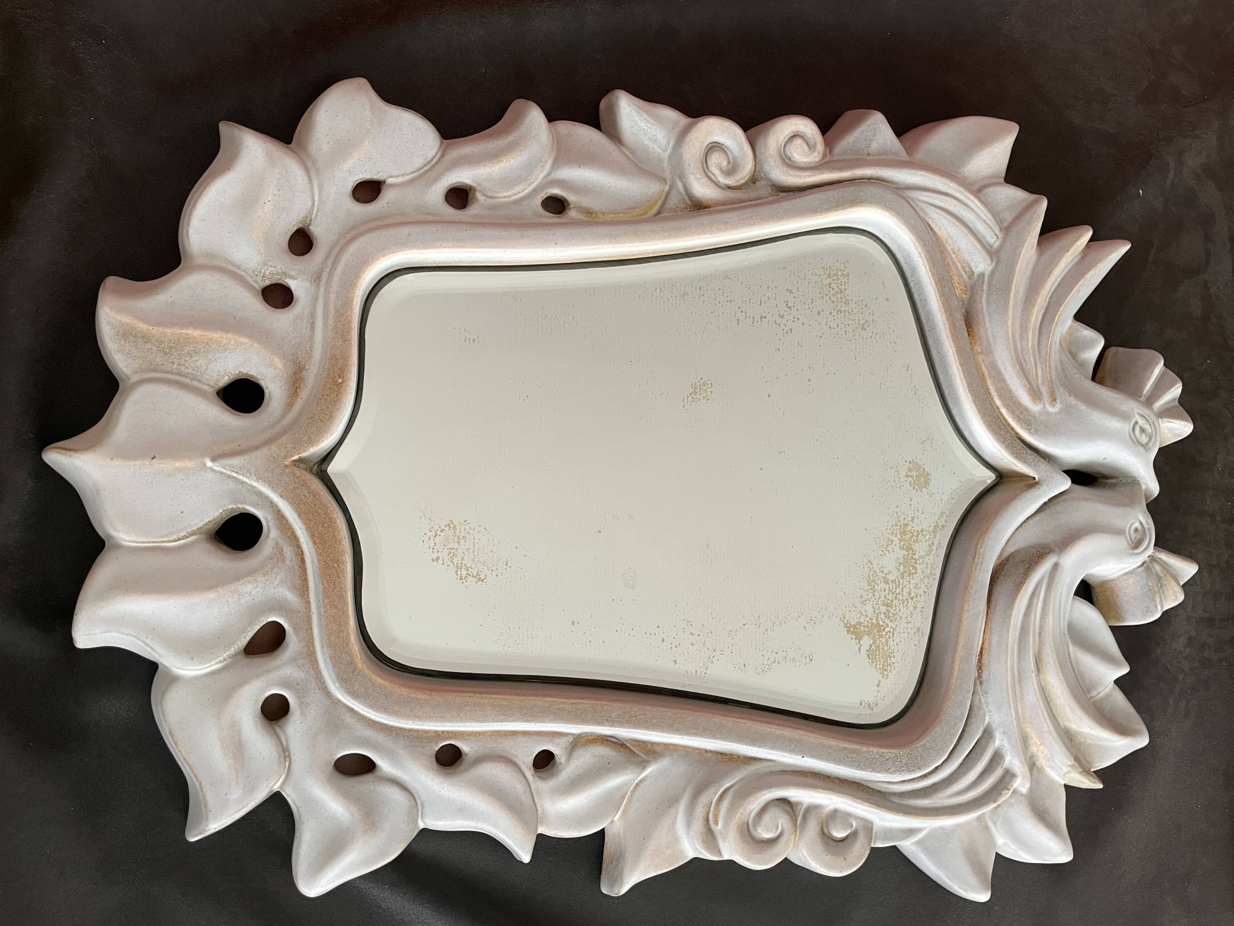 Ceramic mirror giraud vallauris