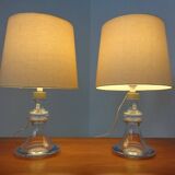 Glass table lamps by Michael Bang for Holmegaard, 1970s, set of 2.