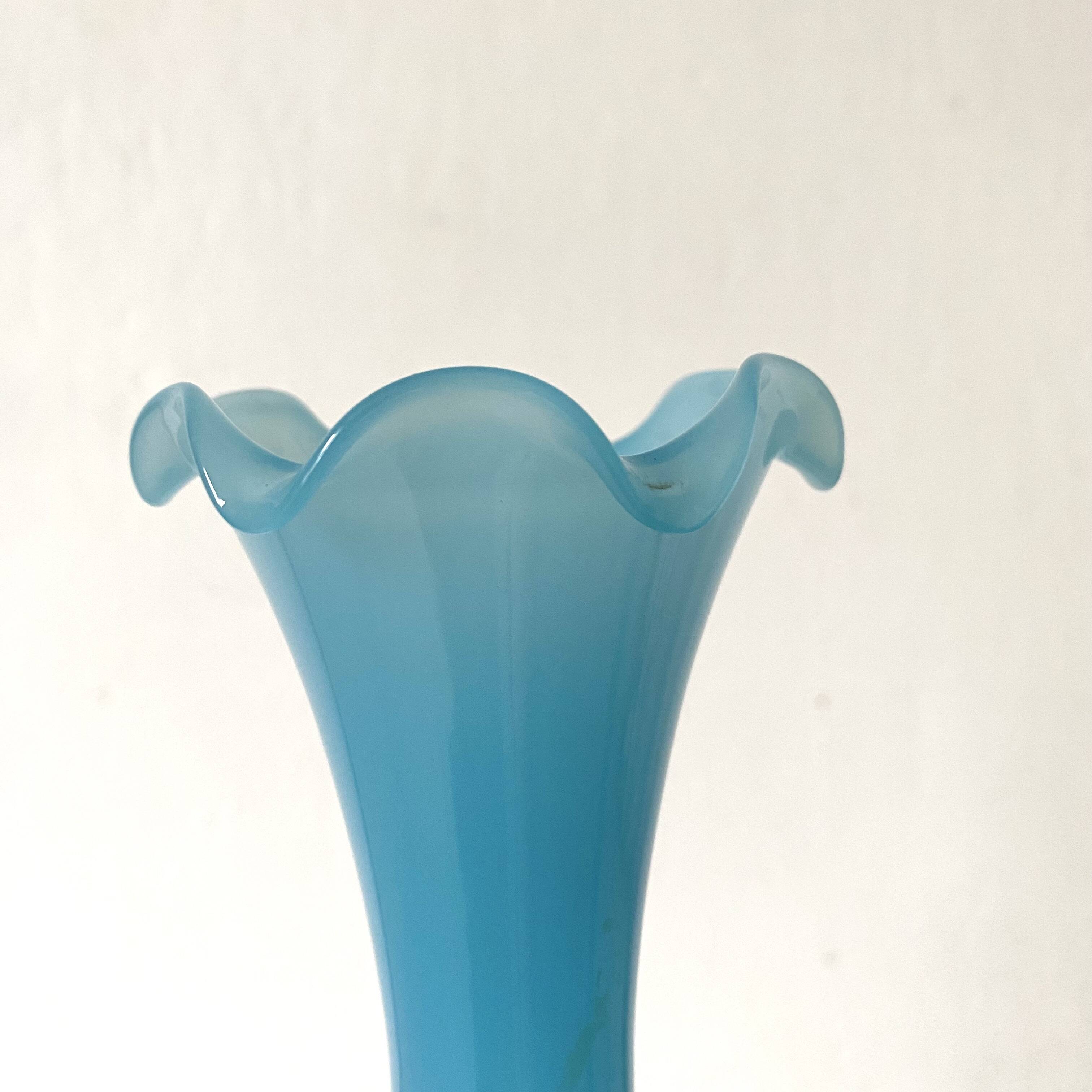 Blue opaline soliflore vases