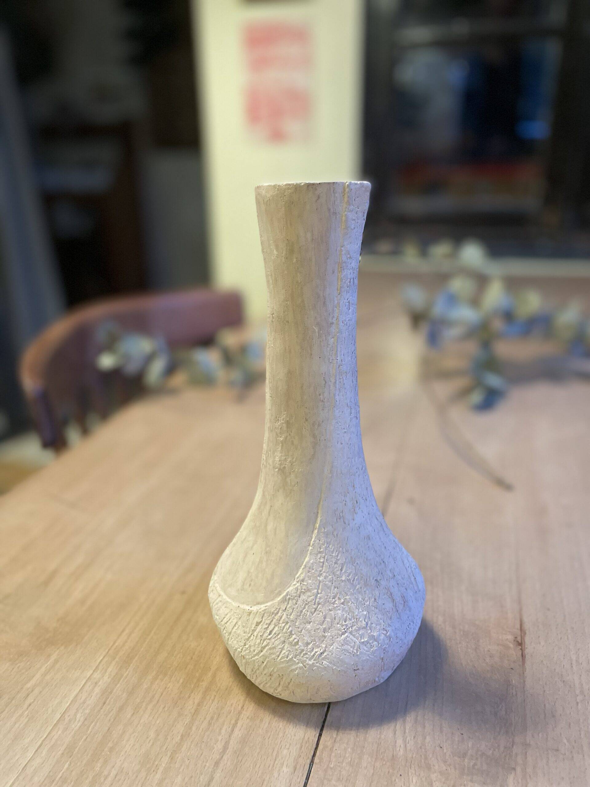 Powder pink brutalist vase