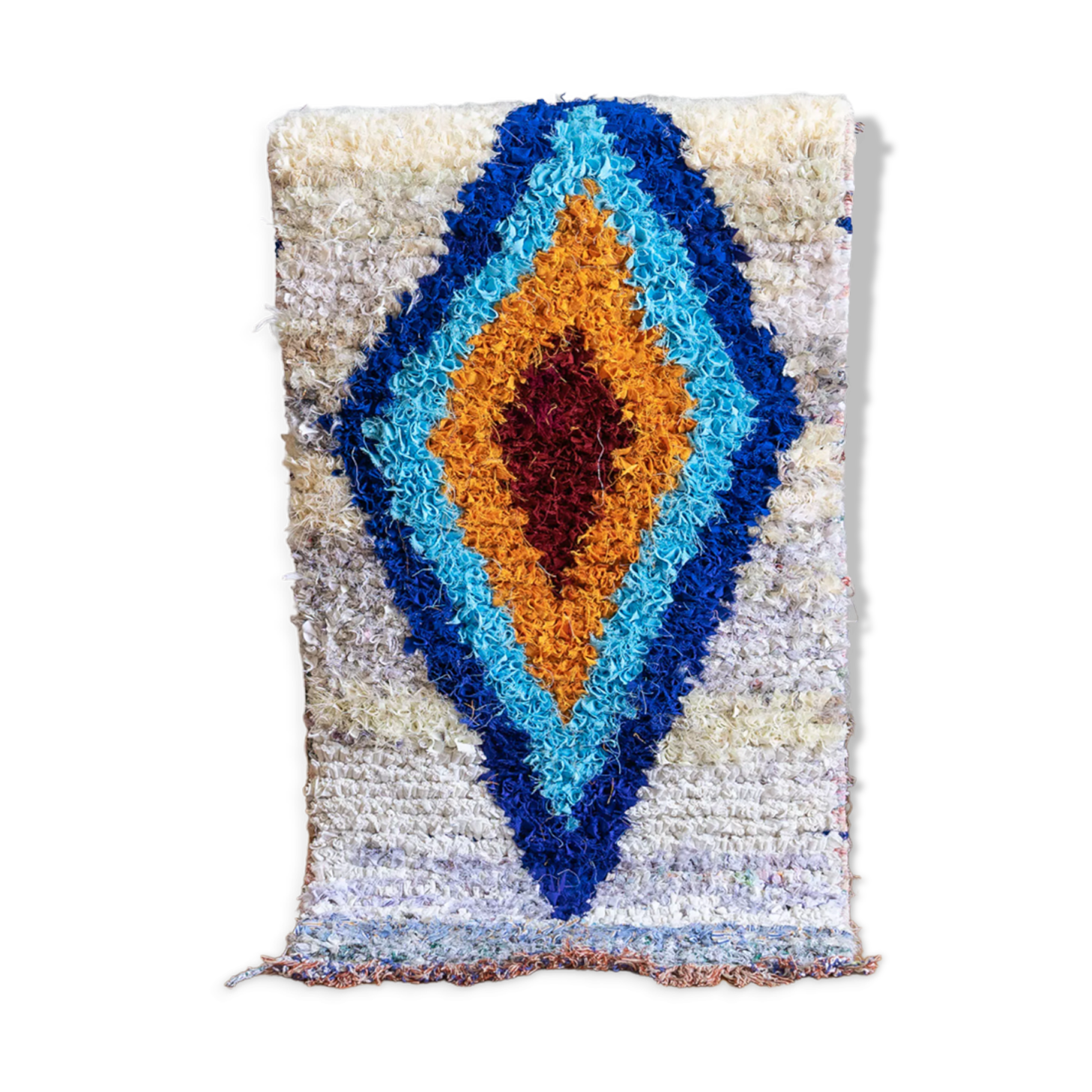 Berber carpet - Boucherouite - 48x97cm