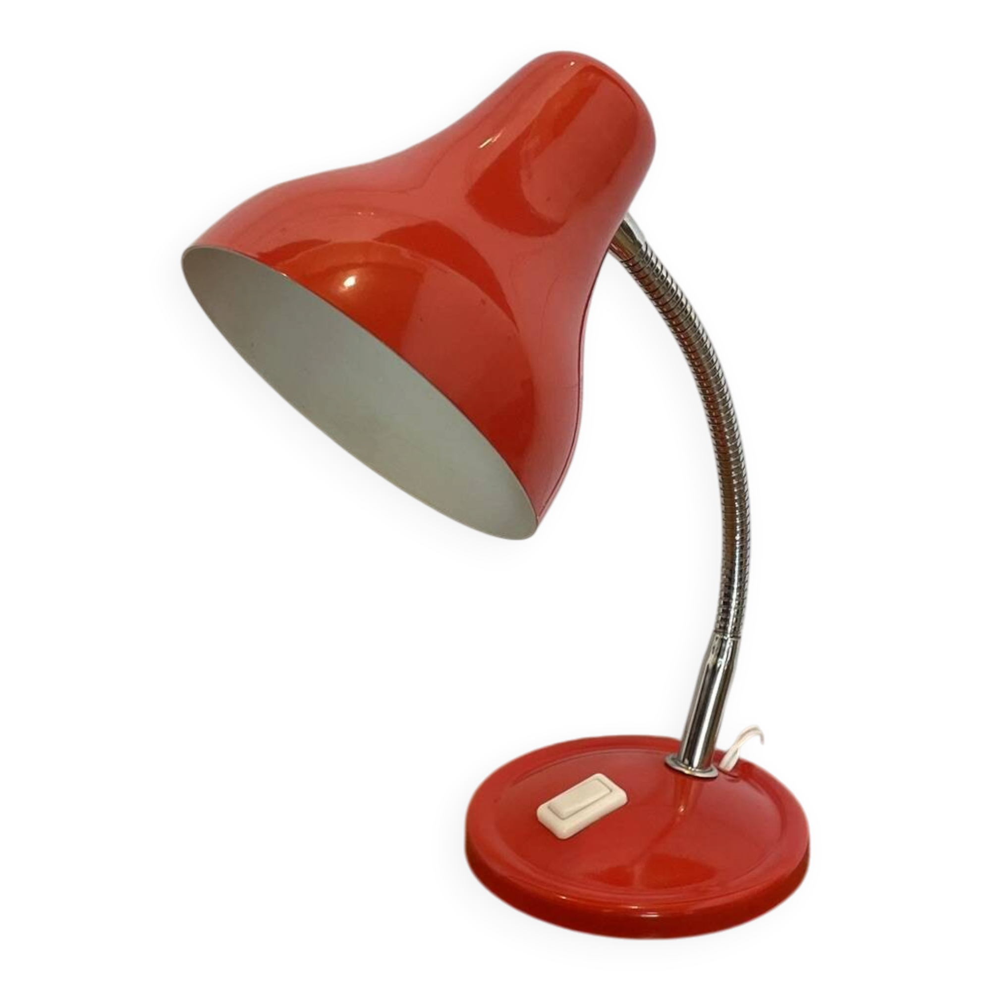 Vintage Desk Lamp Swan Neck Red - 70s Pop Art Design