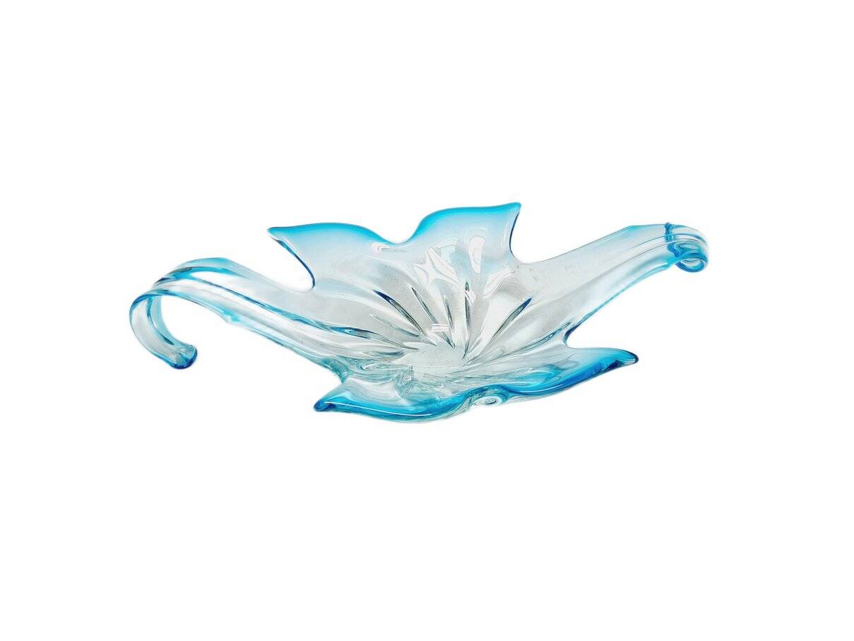 Postmodern Sommerso Murano glass fruit bowl from Mandruzzato, Italy, 1950