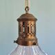Large Holophane pendant light in clear grooved glass, 1920-30