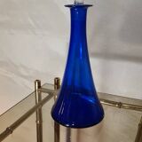 Cobalt blue glass carafe