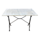 Bistro table with cast iron legs and marble top