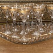 Saint Louis 14-piece liqueur set, fine 19th century gold-plated crystal