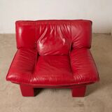 Vintage leather armchair "Ambassador", Nicoletti Salotti, Italy, 1980