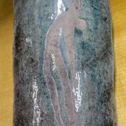 Large sculptural vase in glazed ceramic, artwork from around 1970.