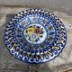 Openwork ceramic dish, hand-painted, Alcobach, Portugal, 35 cm diameter