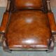 Bureau partenaire antique russe en bois dur restauré et fauteuil en cuir