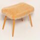 Vintage orange faux fur stool, Denmark, 1960.