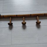 Wooden wall coat rack