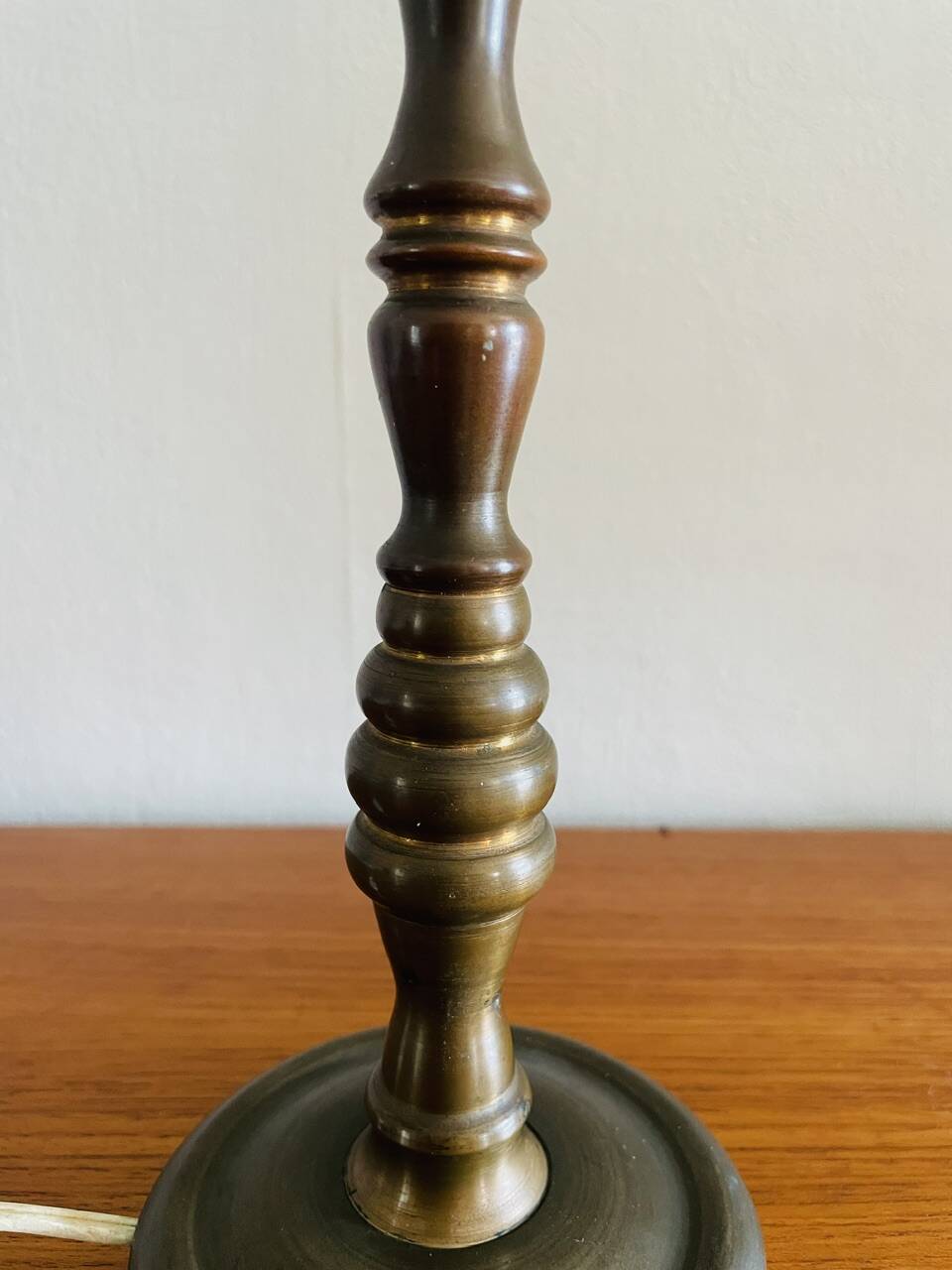 Vintage brass table lamp, circa 1940s - 1950s