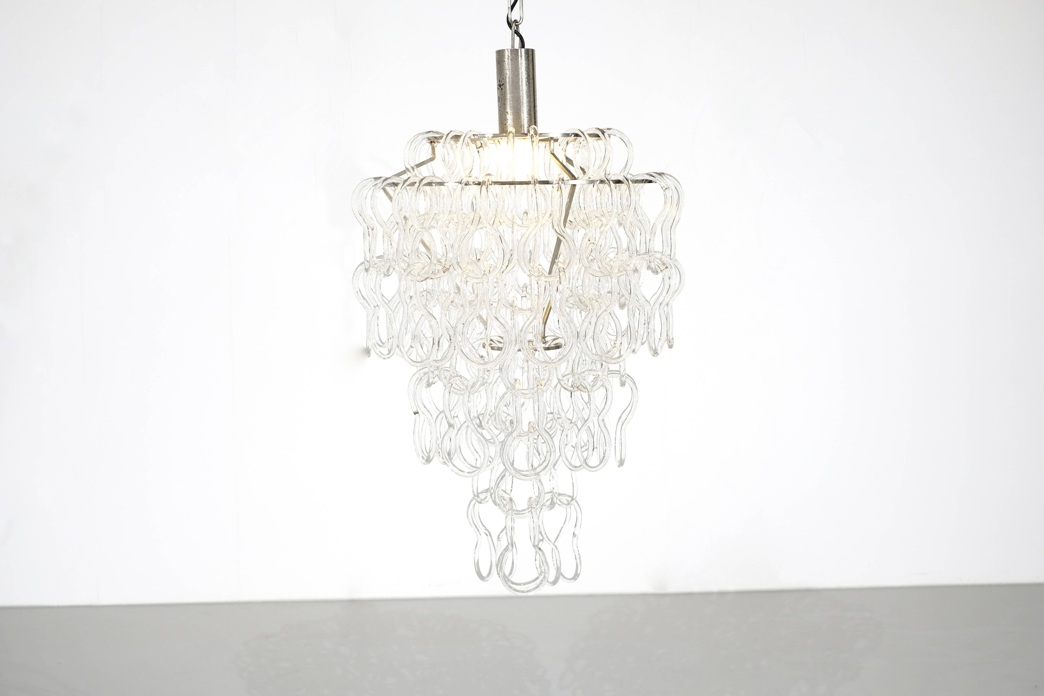 Giogali chandelier by Angelo Mangiarotti for Vistosi, Italy 1970s.