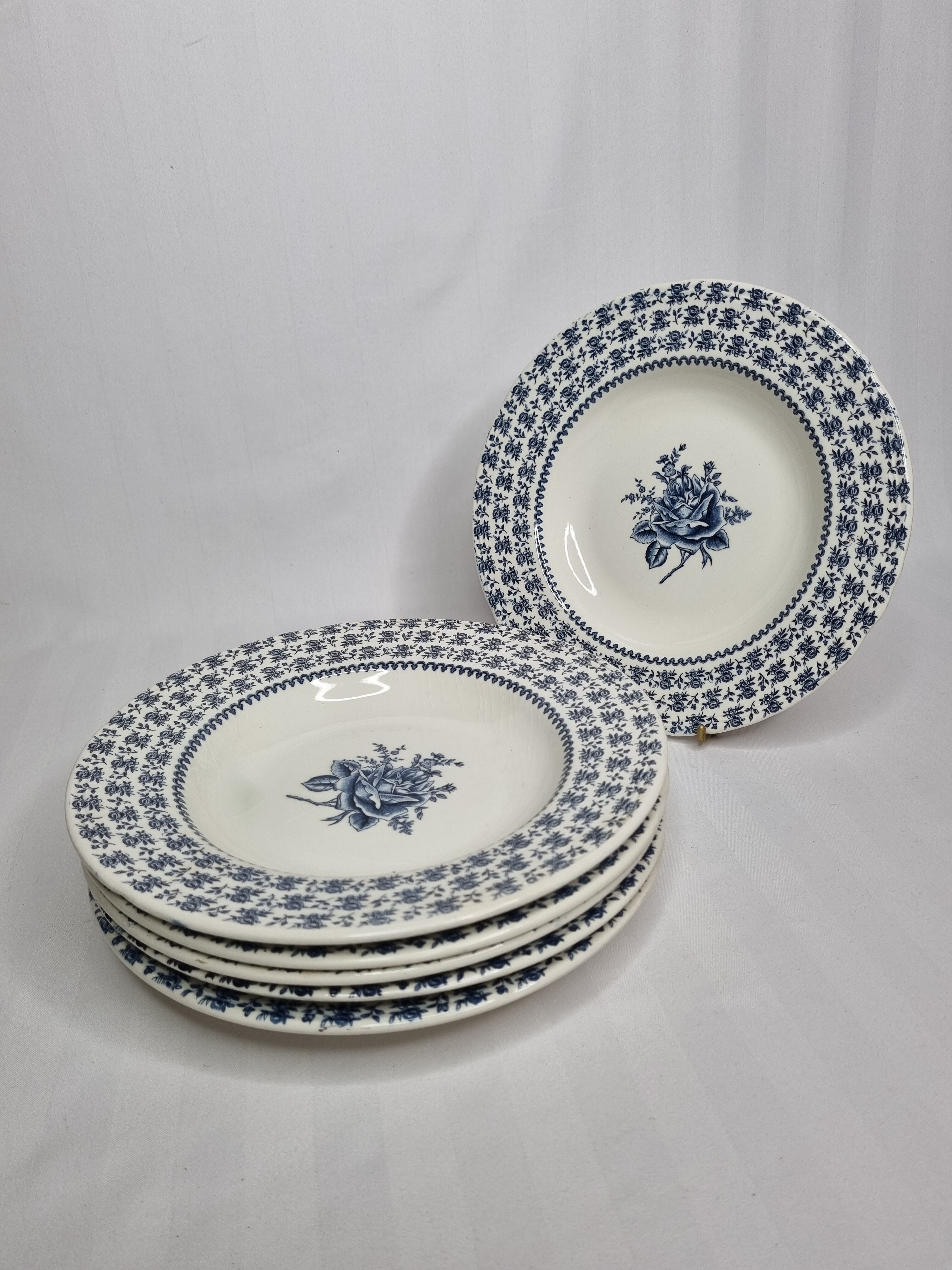 Set of six hollow plates "English style" Lunéville