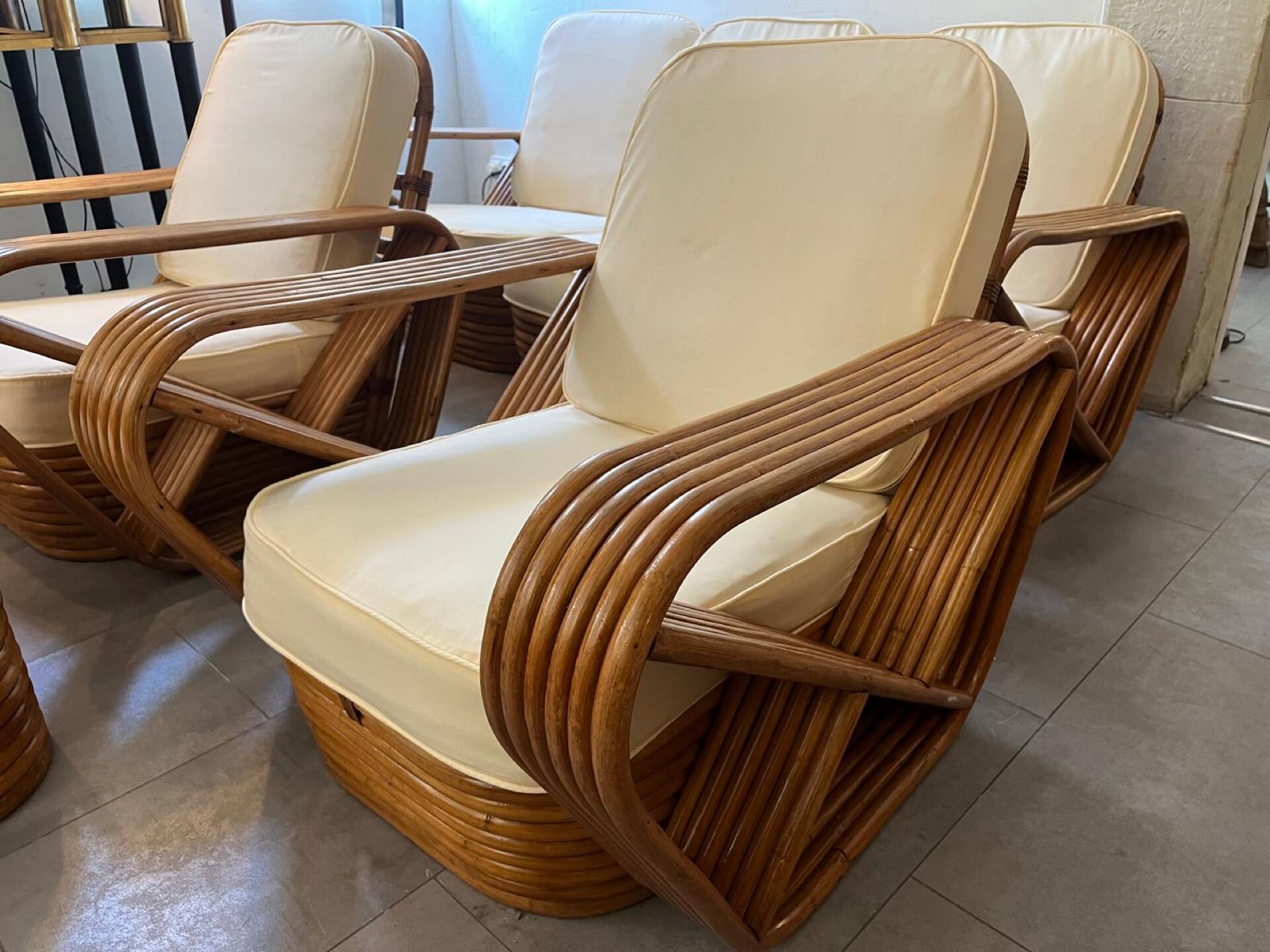 Rattan lounge by Paul Frankl