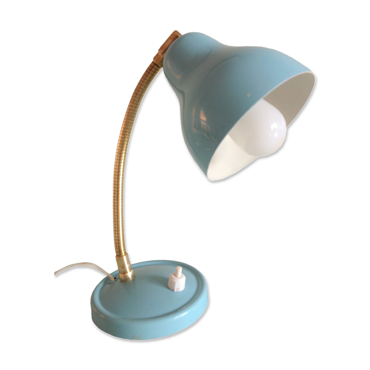 Sky blue / vintage casserole lamp 50s-60s
