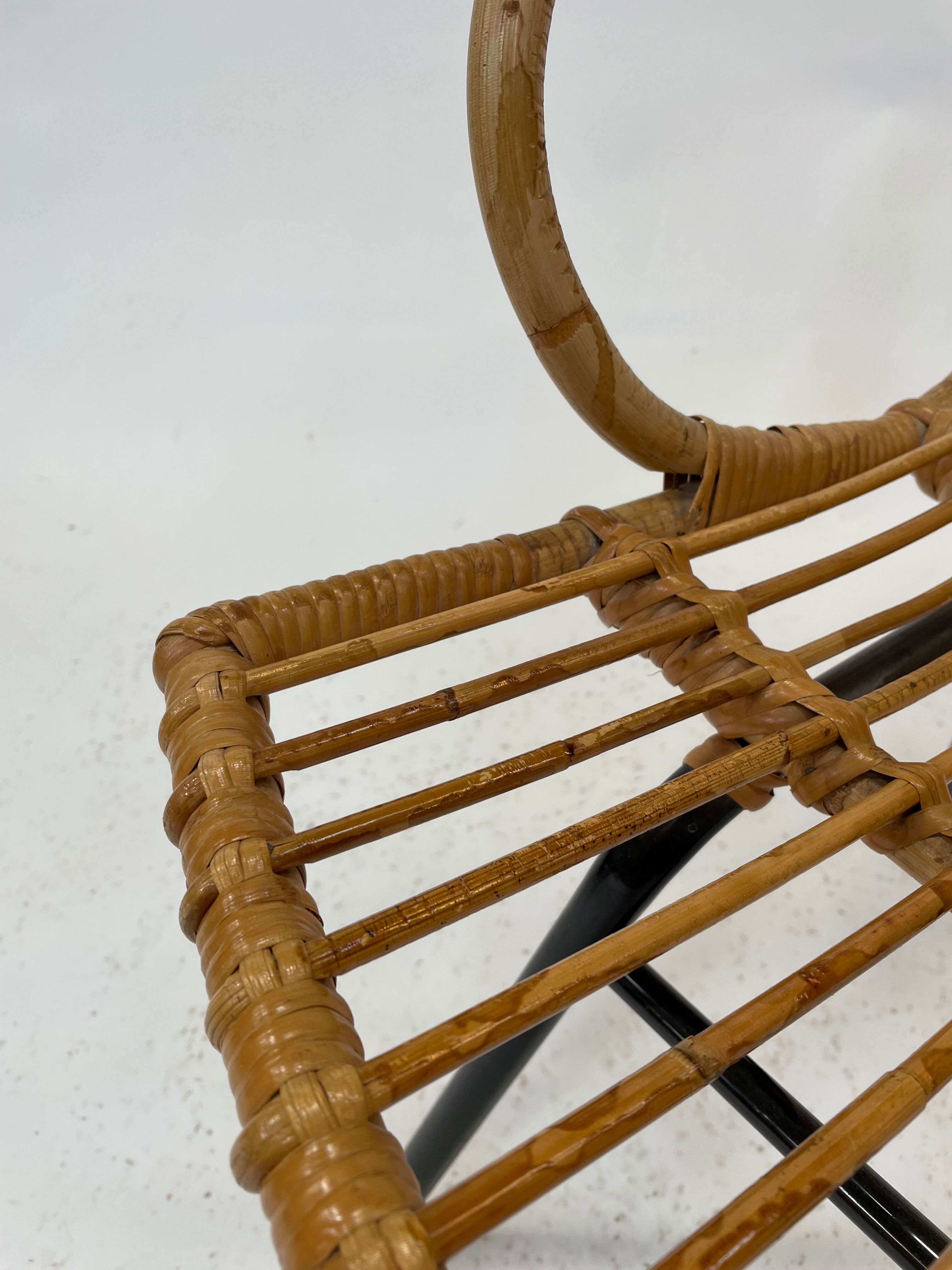 Vintage rattan chair by Dirk van Sliedregt Rohe Noordwolde 1960 in the Netherlands