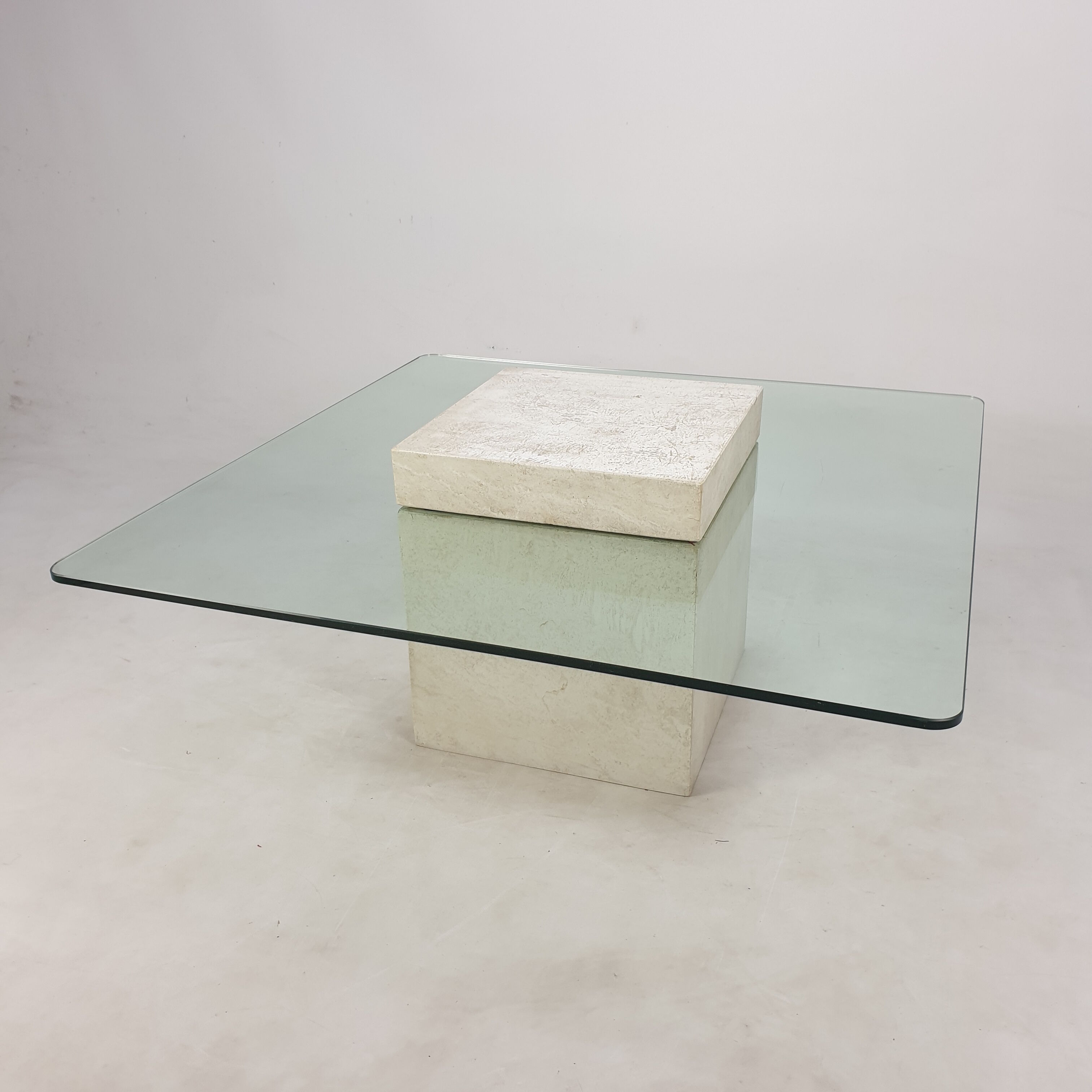 Italian Travertine Coffee Table, 1980s