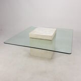 Italian Travertine Coffee Table, 1980s