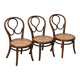 Set of three vintage bentwood bistro chairs – Cane seat – Mismatched