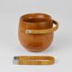 Carl Aubock sugar bowl & tongs, walnut, nickel, cane, no. 3536, 1940s