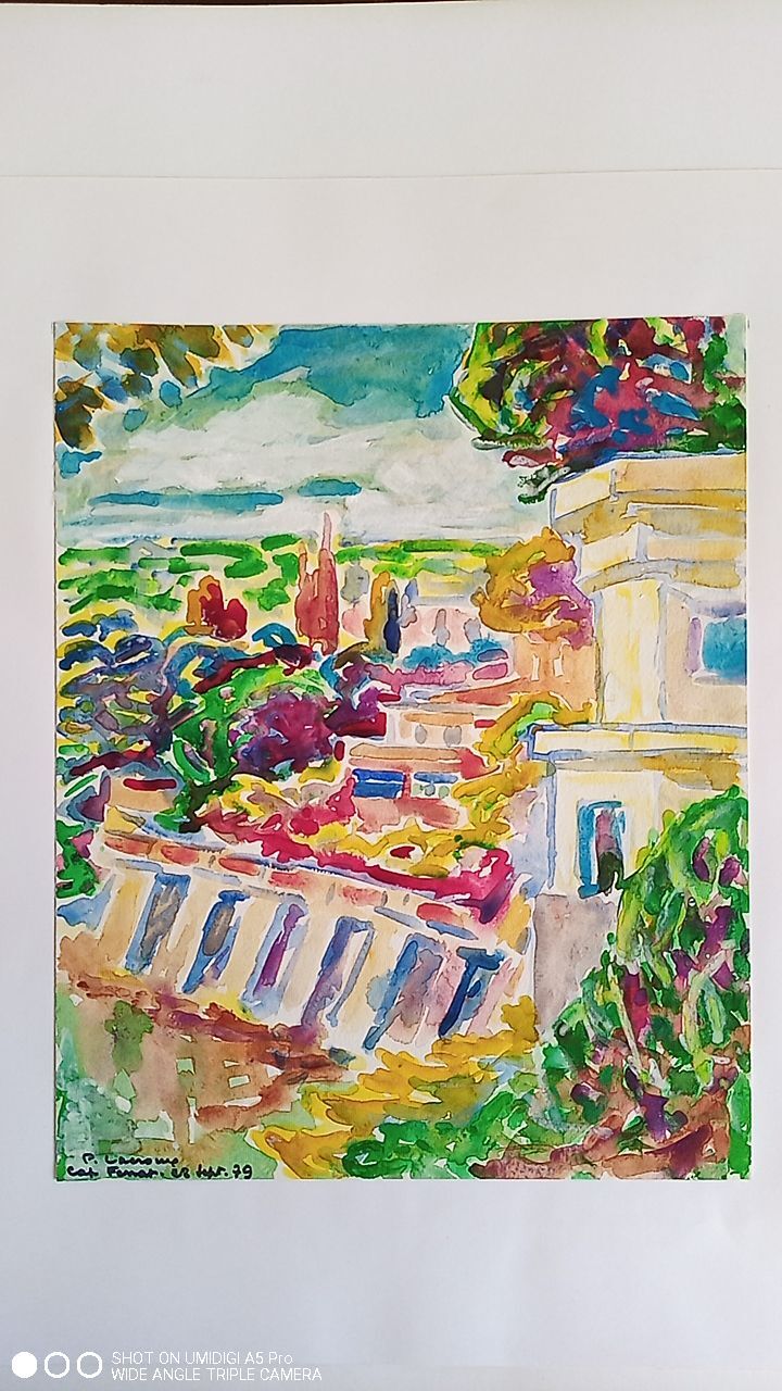 Pierre Lacroux (1909-1993) Gouache Cap Ferrat 28 September 79