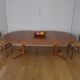 Round table with 2 teak extensions by J. Mortensen, Scandinavian edition Heltborg