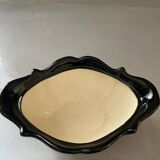 Plat bonbonnière céramique rose doré signée