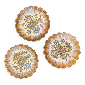 Set of 3 Quimper Kéraluc dessert plates