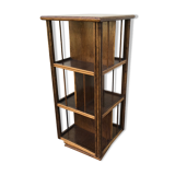 Rotating bamboo-wicker shelf vintage 1970