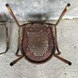 Pair of metal armchairs