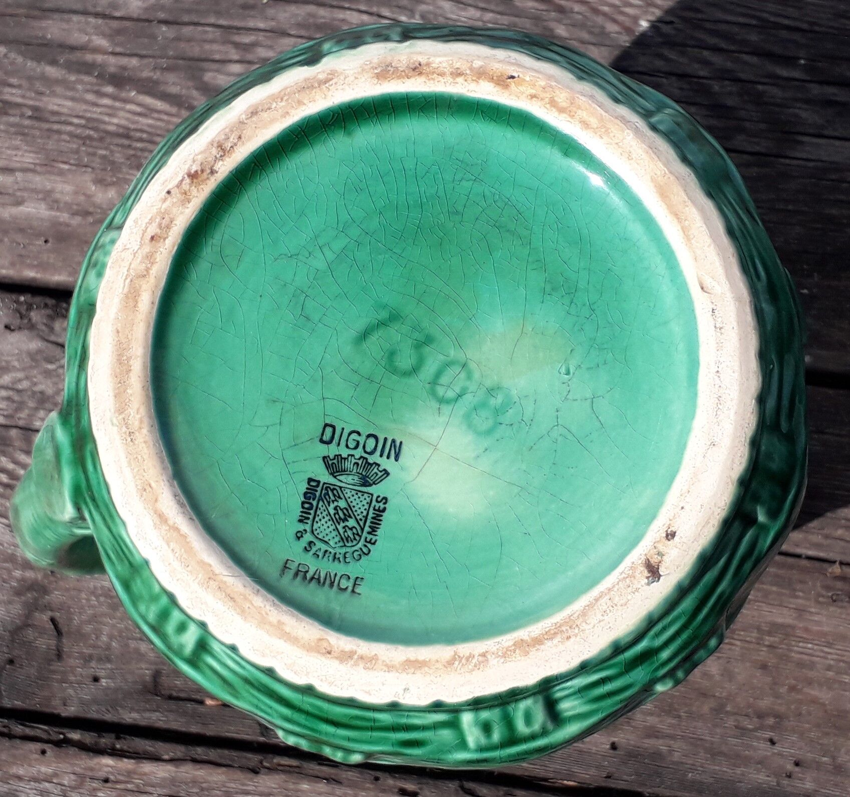 Pitcher digoin sarreguemines green