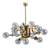 Space Age Brass Candlestick, 1970s, Czechoslovakia