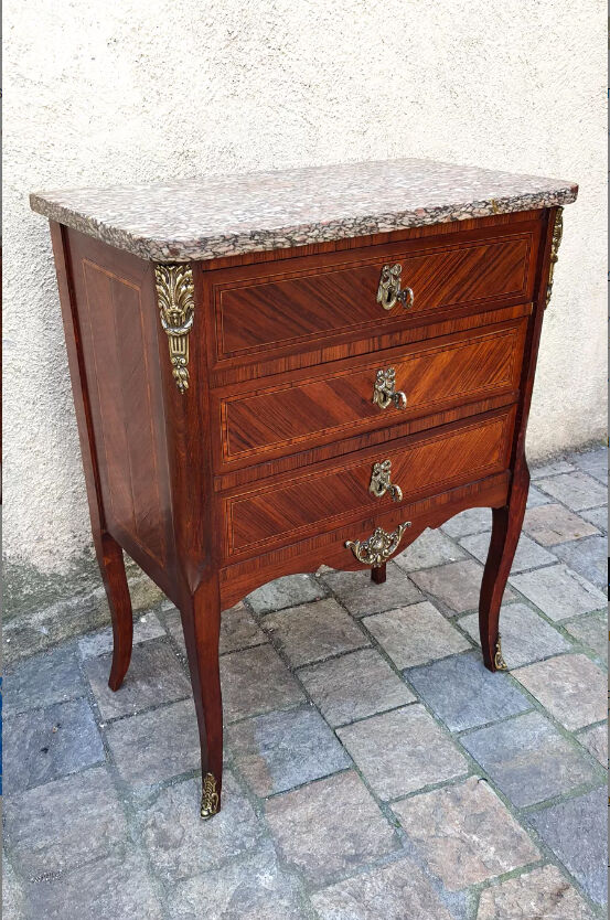 Marquetry chest of drawers 3 drawers transition style
