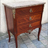 Commode en marqueterie 3 tiroirs style transition