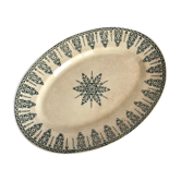 Plat porcelaine opaque de Gien, terre de fer, Annam, France