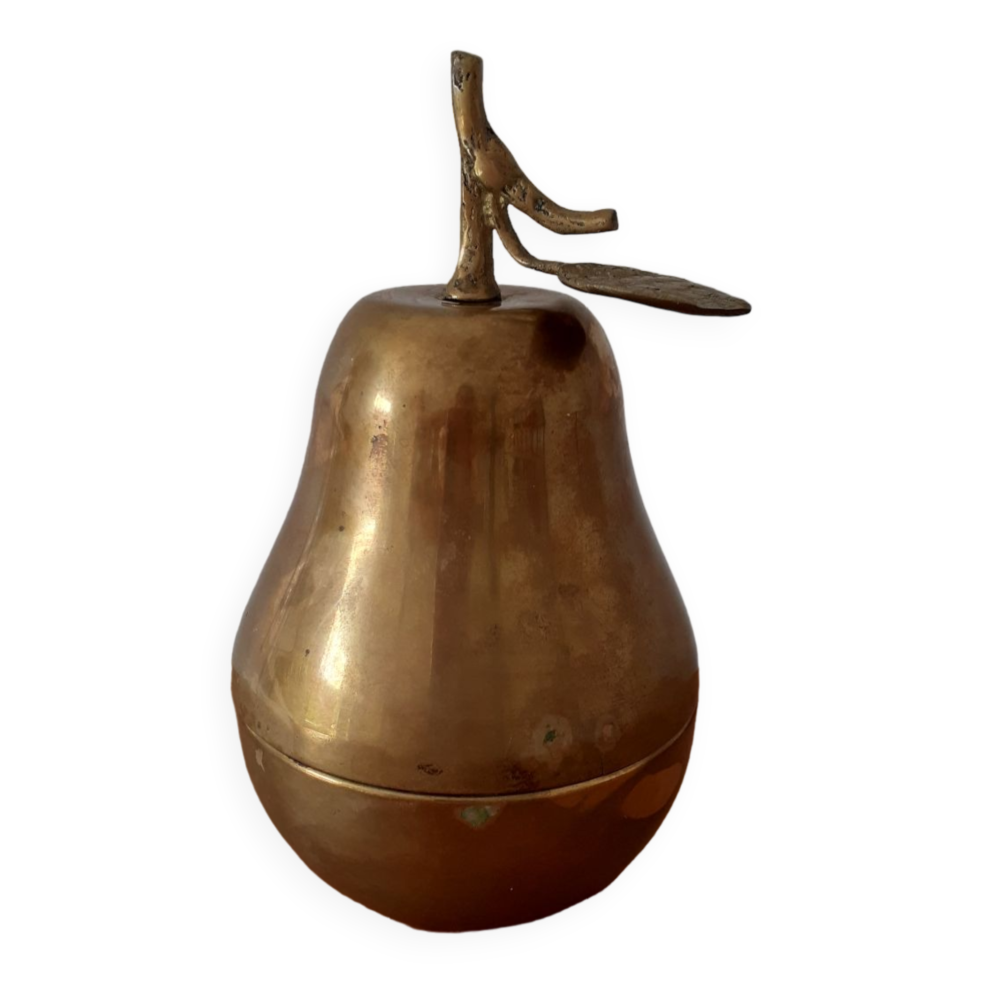 Pear brass candy box