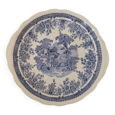 Pastoral blue decor dish, Lunéville earthenware, KG high-fire decor