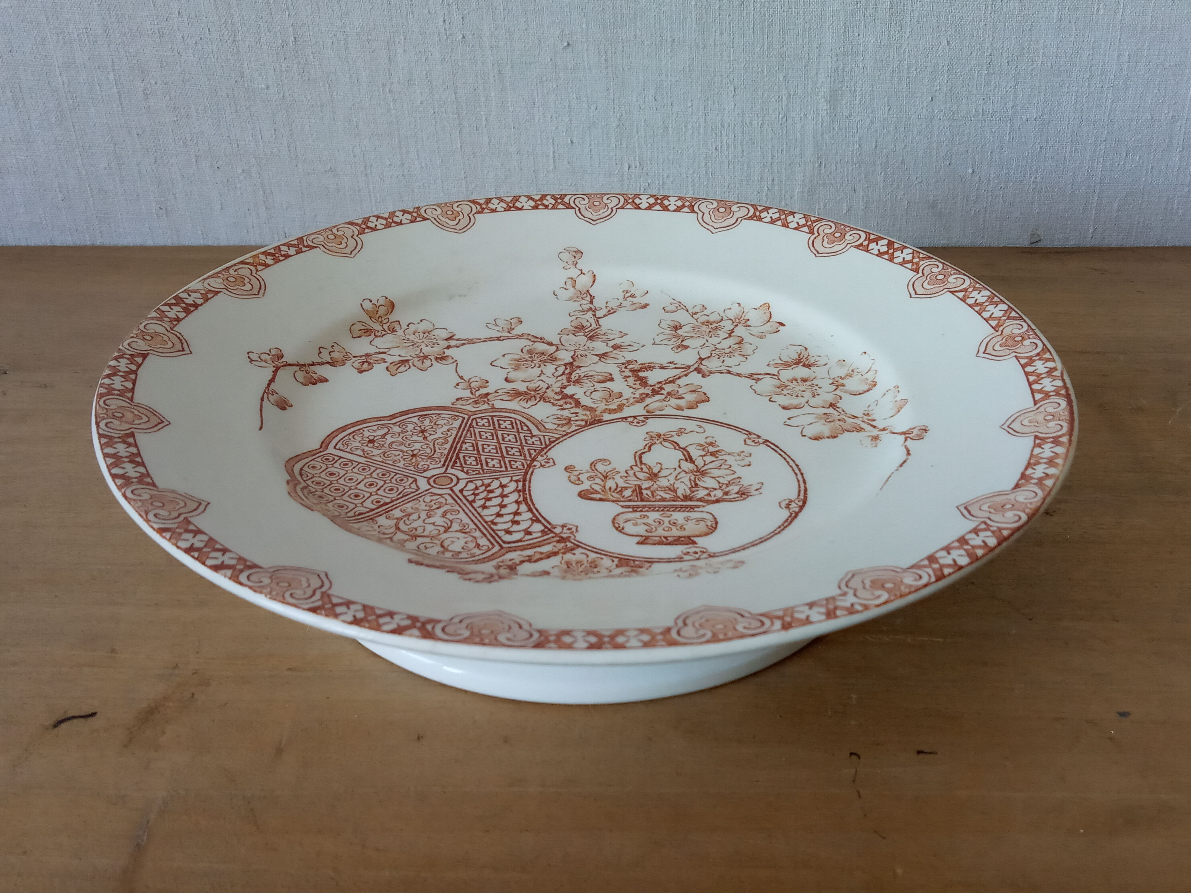 Longwy Japonisant Decorated Cake Dish