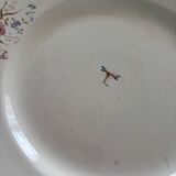 Set of 6 soup plates and 1 dish in polychrome ironstone Choisy-le-Roi