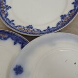 5 assiettes plates suédoises antiques Gustavsberg Sultan avec bleu et or