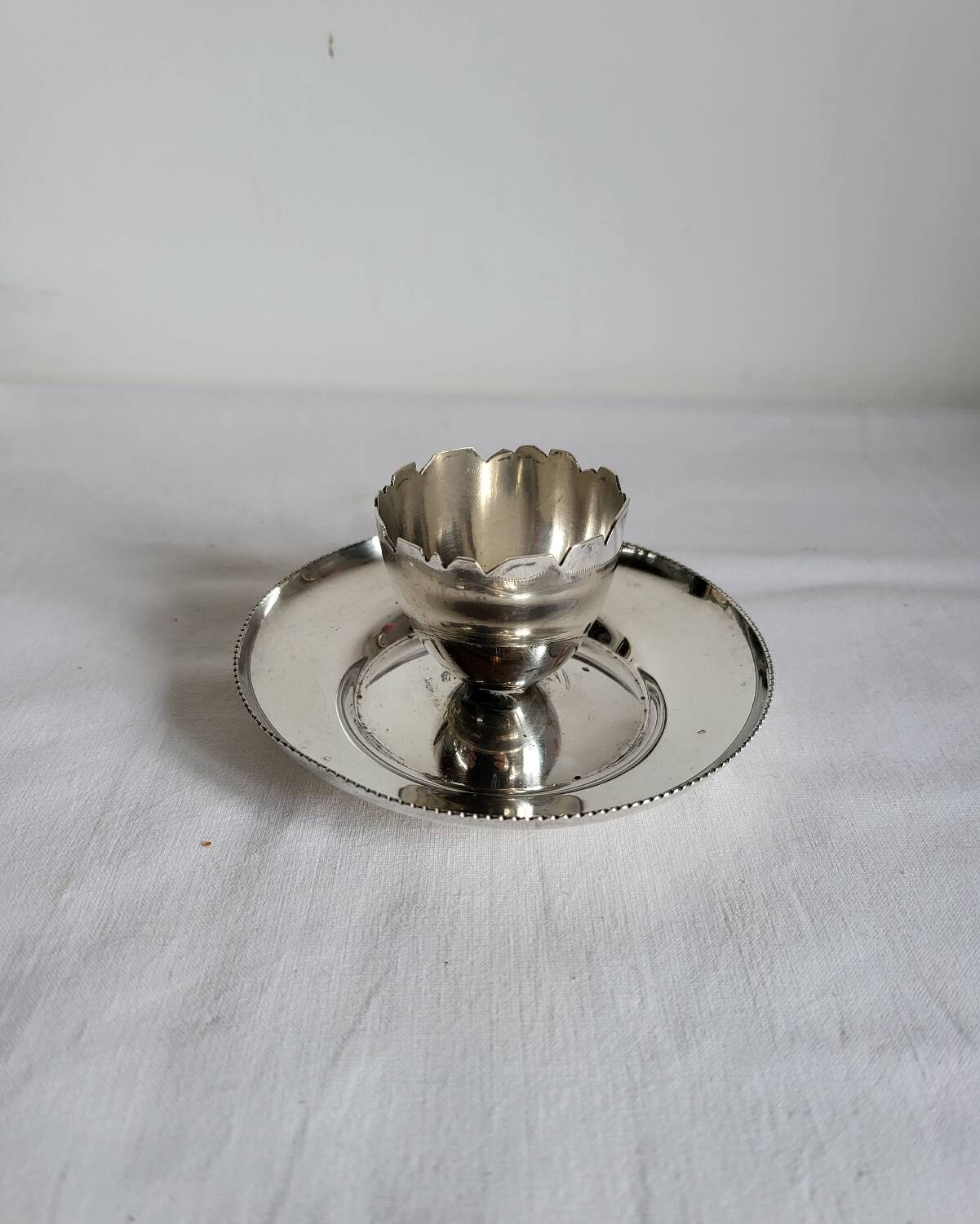 Silver-plated egg cup