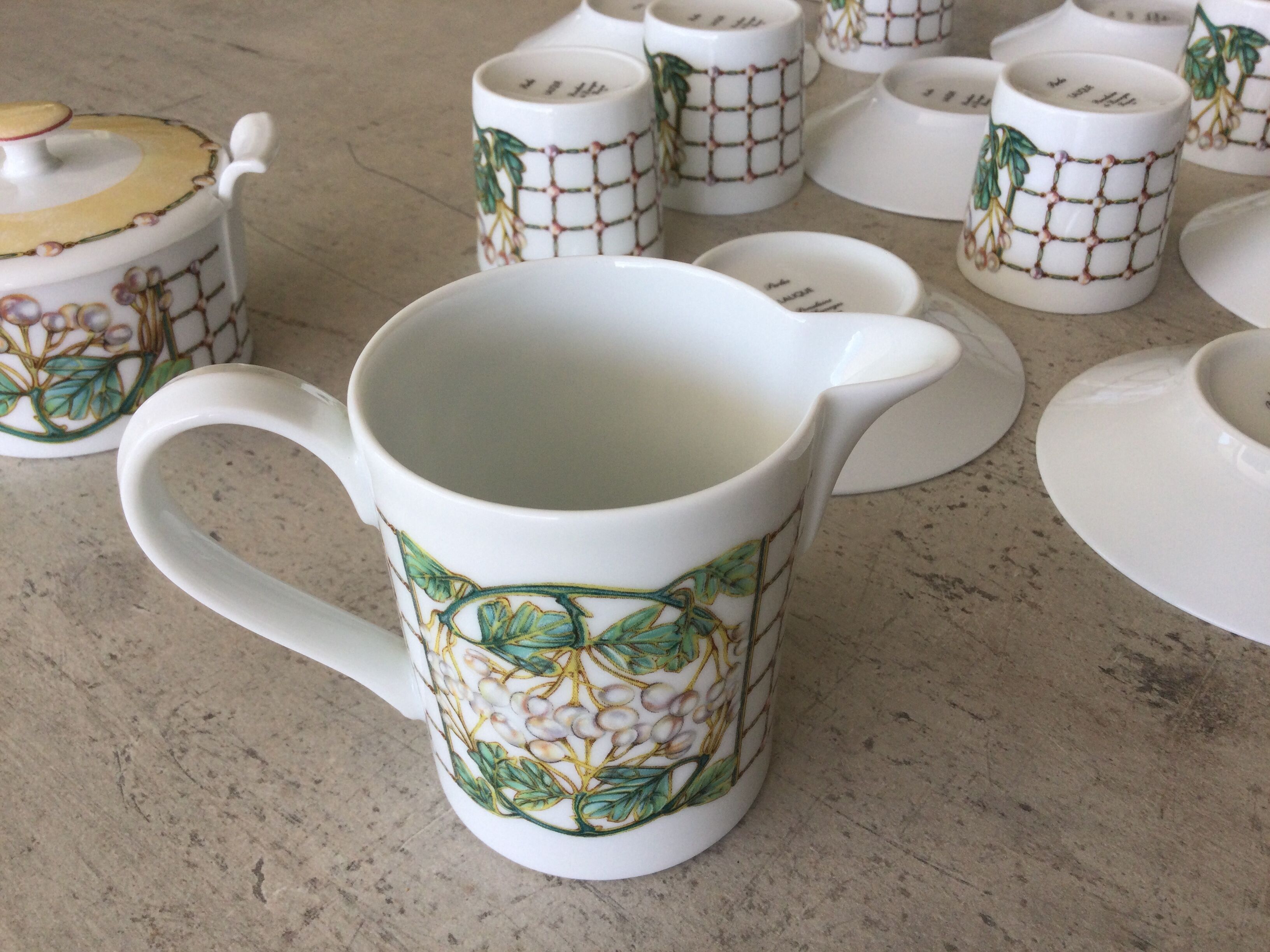 Lalique Coffee Service Pearls Model Limoges Porcelain