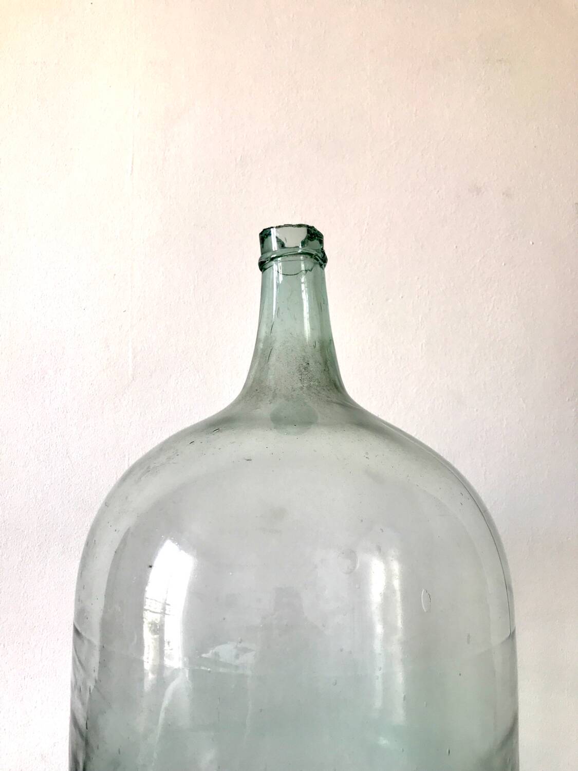 Old demijohn 25L, transparent glass carboy