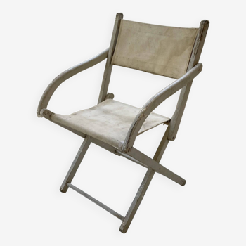 White folding beach chair