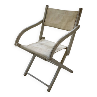 White folding beach chair