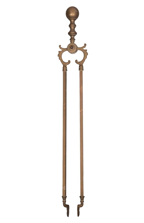 Outils de cheminée en laiton, 19ème siècle